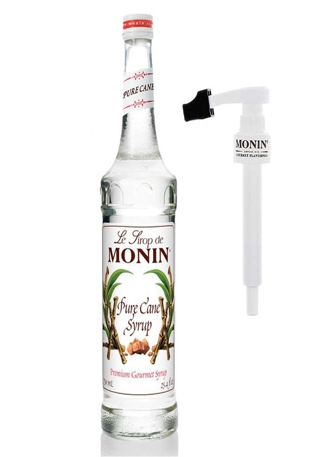 Monin - Pure Cane Syrup with Monin BPA Free Pump, Boxed, Pure and Sweet, Great for Coffee, Tea, and Specialty Cocktails, Gluten-Free, Non-GMO (750 ml) - Image 1